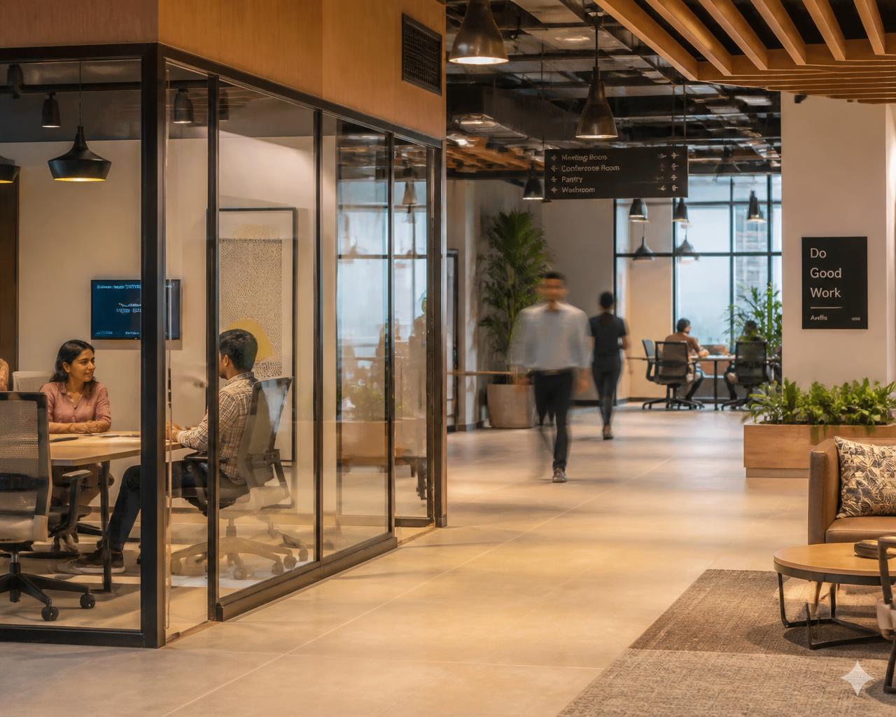 Modern coworking office space in India